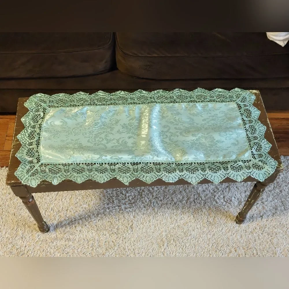 Vintage silk lace doily runner